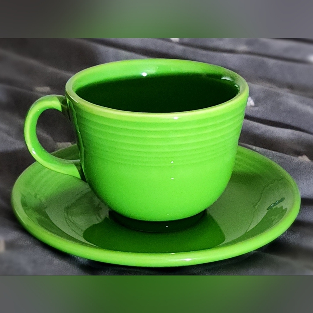Homer Laughlin Fiestaware Shamrock Tea/Coffee Cup and Saucer F324